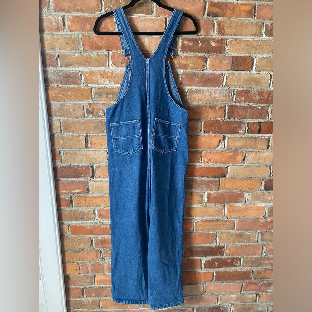 VINTAGE BIG SMITH denim overalls straight leg dark jean cotton size XS/small - Picture 6 of 8